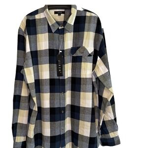 NWT JIAER Mens 2XL Button Down Flannel Capsule Casual Basic Essential Layers